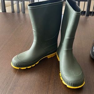 Green Kids rain boots, worn once